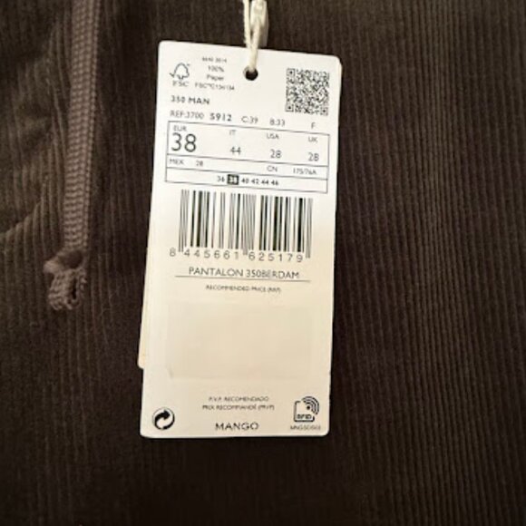 Men's Mango Tapered cropped Corduroy pants - Picture 10 of 11